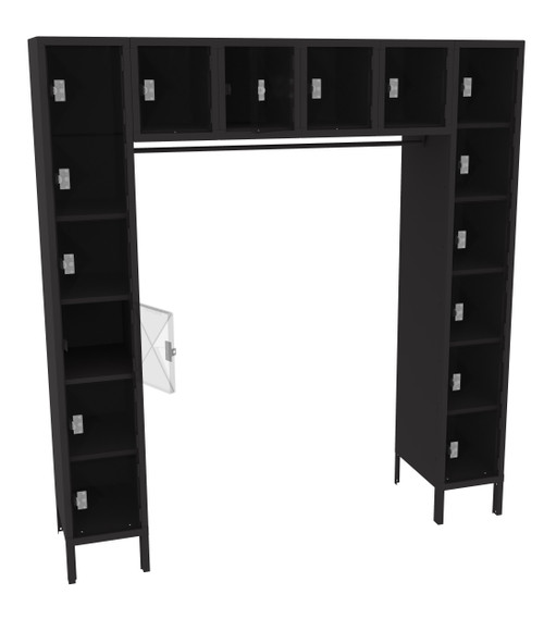 Tennsco CSRS-721878-1 Steel C Thru 16 Person Locker with Legs 72 x 18 x 78  Tennsco CSRS-721878-1 Steel C Thru 16 Person Locker with Legs 72 x 18 x 78