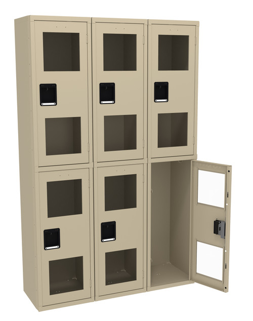 Tennsco CDL-151836-C Steel Double Tier Three Wide C Thru Locker without Legs 45 x 18 x 72 Tennsco CDL-151836-C Steel Double Tier Three Wide C Thru Locker without Legs 45 x 18 x 72