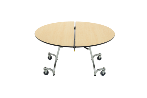 AmTab Round Mobile Cafeteria Table with T Legs AmTab Round Mobile Cafeteria Table with T Legs