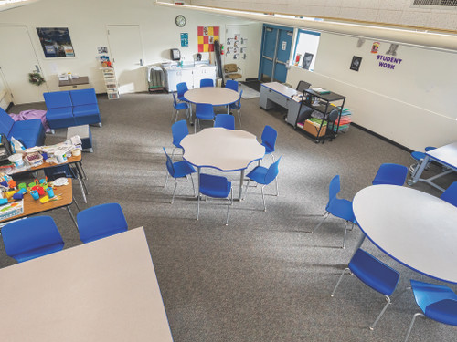 Classroom Environmental of Flower Activity Table with Dry Erase Top - AmTab WAFL60D
**Props Not Included**