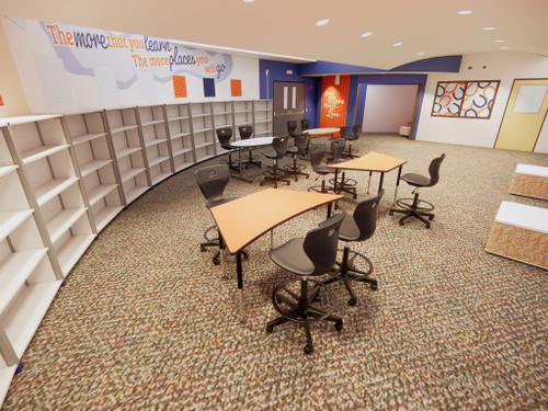 School Environmental of Flap Activity Table with High Pressure Laminate Top - AmTab AAF305D
**Props Not Included**