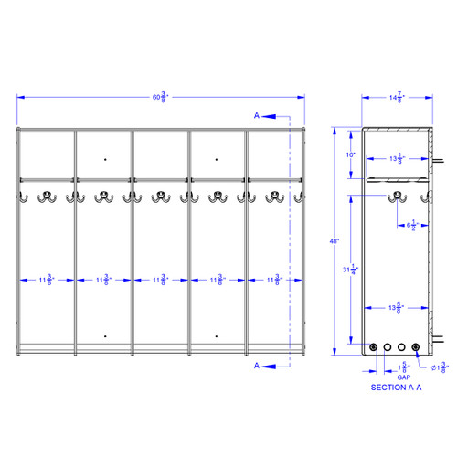 5 Section Hanging Locker - Without Tubs - Jonti-Craft 9137JC