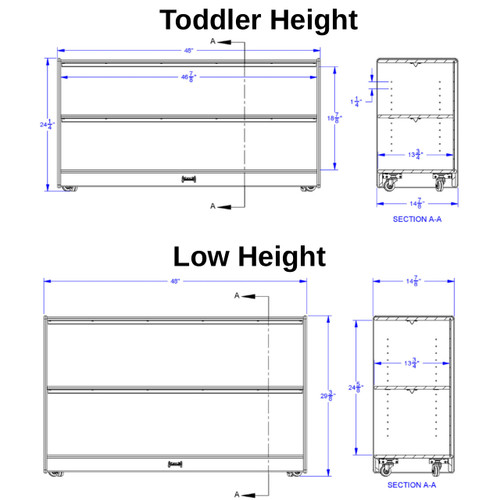 Jonti-Craft Adjustable Mobile Straight-Shelf