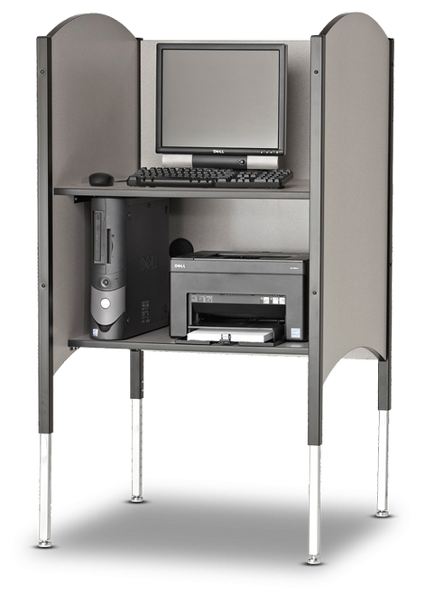 Kiosk Carrel with Printer/CPU Shelf - Smith Carrel 02385 Kiosk Carrel with Printer/CPU Shelf - Smith Carrel 02385