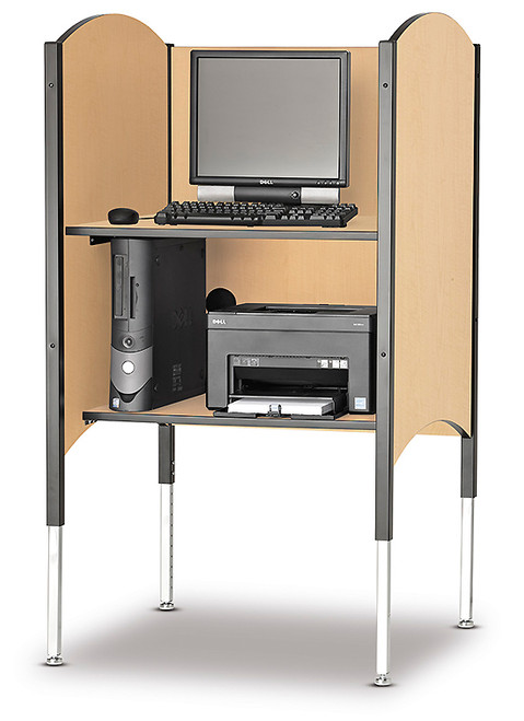 Kiosk Carrel with Printer/CPU Shelf - Smith Carrel 02385 Kiosk Carrel with Printer/CPU Shelf - Smith Carrel 02385
