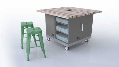 Quad Pod Table with Butcher Block Top - CEF Quad Pod Table with Butcher Block Top - CEF