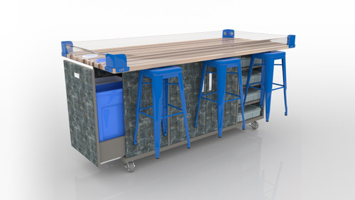 ED Original All Inclusive Butcher Block Top Table with High Pressure Laminate Base and Stools - CEF ED Original All Inclusive Butcher Block Top Table with High Pressure Laminate Base and Stools - CEF