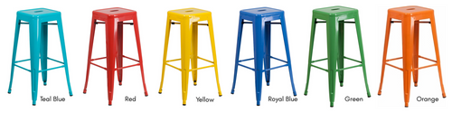 Stool Colors 1, Idea Island Table with Butcherblock Top - CEF 