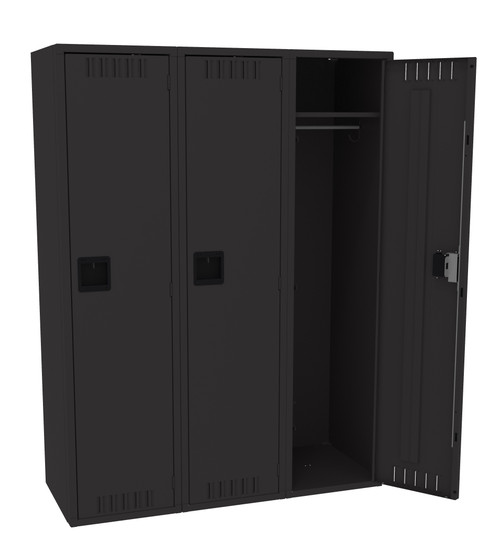 Tennsco STS-151860-C Assembled Steel Single Tier 3 Wide Locker without Legs 45 x 18 x 60