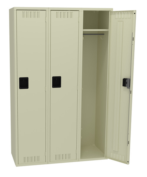 Tennsco STS-151872-C Assembled Steel Single Tier 3 Wide Locker without Legs 45 x 18 x 72