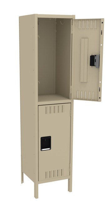 Tennsco DTS-151530-1 Assembled Steel Double Tier Locker with Legs 15 x 15 x 66 