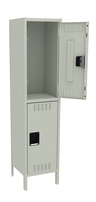 Tennsco DTS-151530-1 Assembled Steel Double Tier Locker with Legs 15 x 15 x 66 