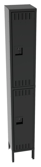 Tennsco DTS-121236-1 Assembled Steel Double Tier Locker with Legs 12 x 12 x 78