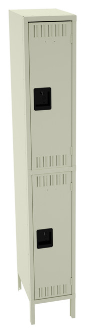Tennsco DTS-121836-1 Assembled Steel Double Tier Locker with Legs 12 x 18 x 78  Tennsco DTS-121836-1 Assembled Steel Double Tier Locker with Legs 12 x 18 x 78