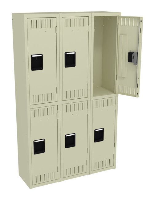 Tennsco DTS-121230-C Assembled Steel Double Tier 3 Wide Locker without Legs 36 x 12 x 60