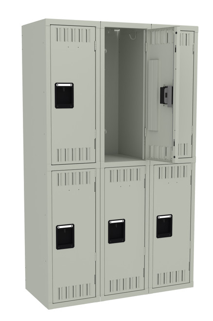 Tennsco DTS-121530-C Assembled Steel Double Tier 3 Wide Locker without Legs 36 x 15 x 60