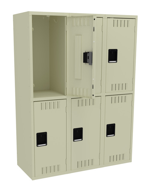 Tennsco DTS-151830-C Assembled Steel Double Tier 3 Wide Locker without Legs 45 x 18 x 60