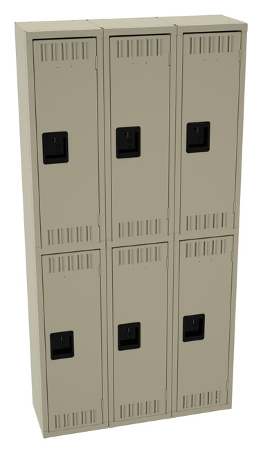 Tennsco DTS-121236-C Assembled Steel Double Tier 3 Wide Locker without Legs 36 x 12 x 72