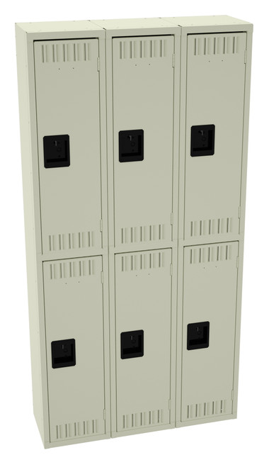 Tennsco DTS-121236-C Assembled Steel Double Tier 3 Wide Locker without Legs 36 x 12 x 72