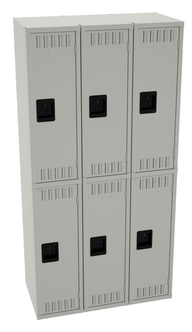 Tennsco DTS-121836-C Assembled Steel Double Tier 3 Wide Locker without Legs 36 x 18 x 72  Tennsco DTS-121836-C Assembled Steel Double Tier 3 Wide Locker without Legs 36 x 18 x 72