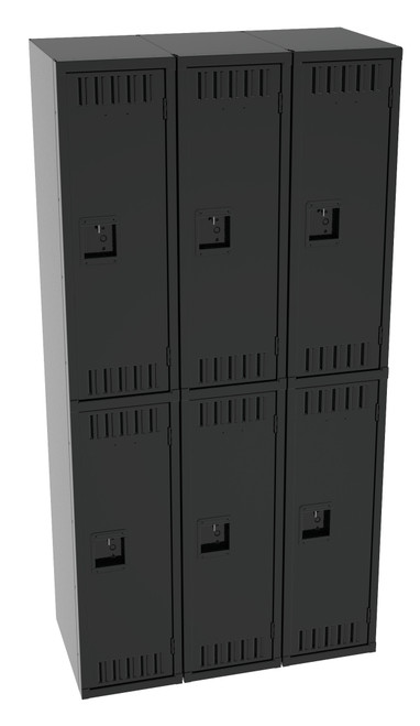 Tennsco DTS-121836-C Assembled Steel Double Tier 3 Wide Locker without Legs 36 x 18 x 72  Tennsco DTS-121836-C Assembled Steel Double Tier 3 Wide Locker without Legs 36 x 18 x 72