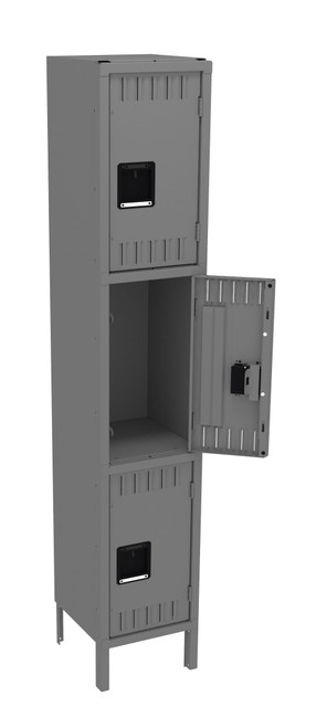 Tennsco TTS-151524-1 Assembled Steel Triple Tier Locker with Legs 15 x 15 x 78