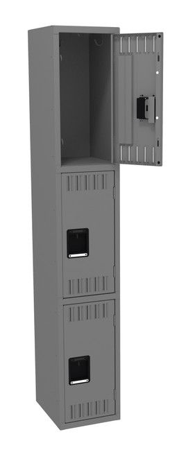 Tennsco TTS-121524-A Assembled Steel Triple Tier Locker without Legs 12 x 15 x 72