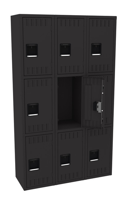 Tennsco TTS-151524-C Assembled Steel Triple Tier 3 Wide Locker without Legs 45 x 15 x 72 Tennsco TTS-151524-C Assembled Steel Triple Tier 3 Wide Locker without Legs 45 x 15 x 72