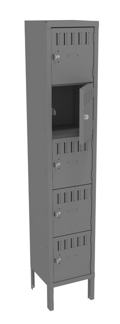 Tennsco BS5-121212-1 Assembled Steel 5 Tier Box Lockers with Legs 12 x 12 x 66 