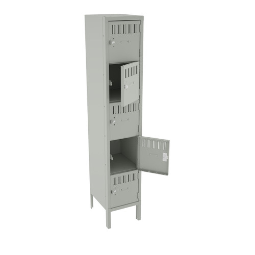 Tennsco BS5-121512-1 Assembled Steel 5 Tier Box Lockers with Legs 12 x 15 x 66