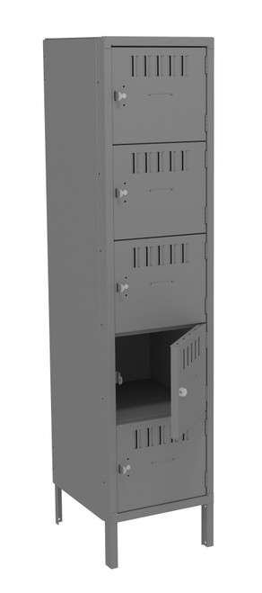 Tennsco BS5-151812-1 Assembled Steel 5 Tier Box Lockers with Legs 15 x 18 x 66 Tennsco BS5-151812-1 Assembled Steel 5 Tier Box Lockers with Legs 15 x 18 x 66