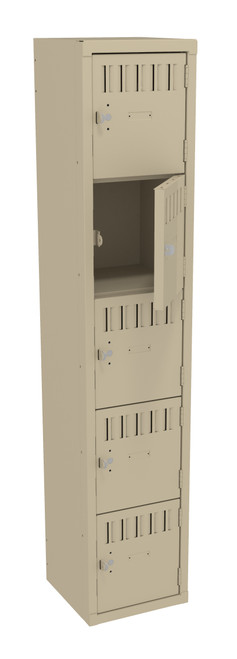 Tennsco BS5-121212-A Assembled Steel 5 Tier Box Lockers without Legs 12 x 12 x 60