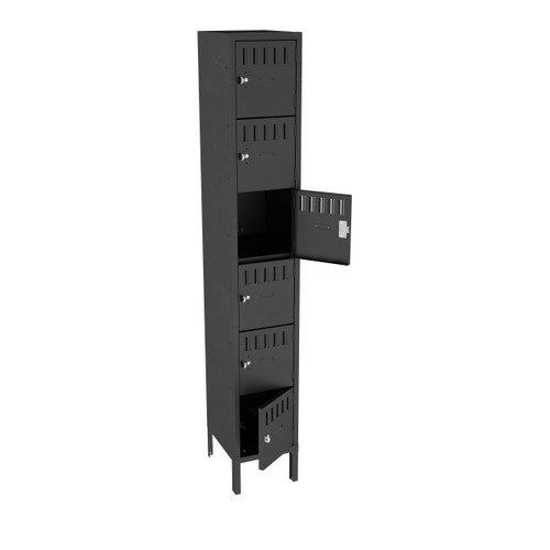 Tennsco BS6-121512-1 Assembled Steel 6 Tier Box Lockers with Legs 12 x 15 x 78 Tennsco BS6-121512-1 Assembled Steel 6 Tier Box Lockers with Legs 12 x 15 x 78