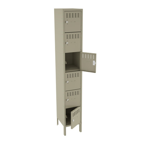 Tennsco BS6-121812-1 Assembled Steel 6 Tier Box Lockers with Legs 12 x 18 x 78 Tennsco BS6-121812-1 Assembled Steel 6 Tier Box Lockers with Legs 12 x 18 x 78