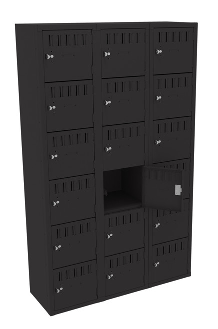 Tennsco BS6-151512-C Assembled Steel 6 Tier Box Lockers 3 Wide without Legs 45 x 15 x 72 Tennsco BS6-151512-C Assembled Steel 6 Tier Box Lockers 3 Wide without Legs 45 x 15 x 72