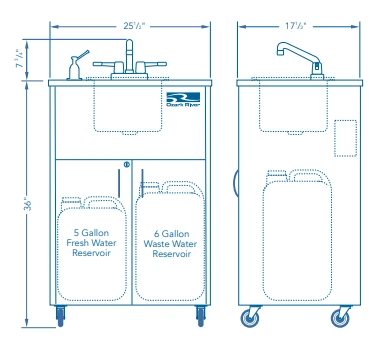 Ozark River ADSTM-HD-SS1DN Premier 1D Portable Hot Water Hand Sink