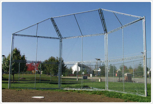 SportsPlay 551-411 Baseball Backstop Prefabricated Panels with 5 Foot Hood and 2 45 Inch Wings