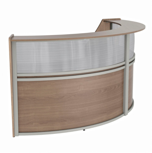 Linea Italia ZU316 2 Unit Curved Reception Desk with Plexi Glass 124 W x 49 L