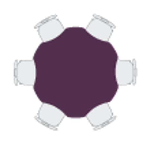 Aero Flower Shaped Activity Table with Adjustable Height - Allied USA ARO60FL
Showing Chair Placement