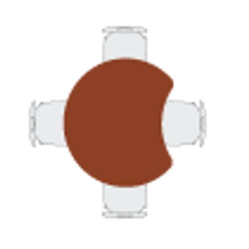 Aero Chip Shaped Activity Table with Adjustable Height - Allied USA ARO48CP
Showing Chair Placement