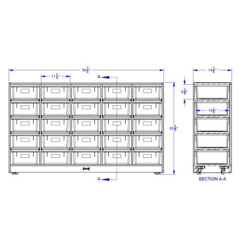 Rainbow Accents 25 Tub Mobile Storage - Jonti-Craft