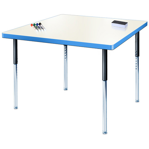 Modern Classic Square Shaped Dry Erase Table with Adjustable Height - Allied USA CLS3636DE Modern Classic Square Shaped Dry Erase Table with Adjustable Height - Allied USA CLS3636DE