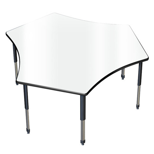 Aero Team Shaped Dry Erase Table with Adjustable Height - Allied USA ARO6072TMDE