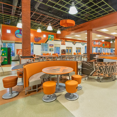 Environmental of Cafe Soft Seating Essential Stool - AmTab