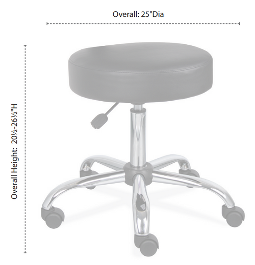 Medical Stool with Polished Chrome Base - Office Source 343FPABK