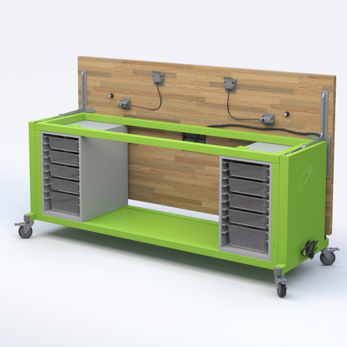 Rover Table with Butcher Block Retractable Top - Haskell RV1SBxxxB Rover Table with Butcher Block Retractable Top - Haskell RV1SBxxxB