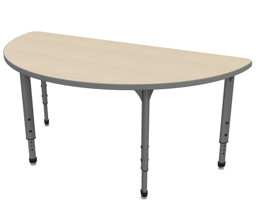 Apex Half Round Adjustable Height Student Table with Light Duty Melamine Top - Marco 38-2278 Apex Half Round Adjustable Height Student Table with Light Duty Melamine Top - Marco 38-2278