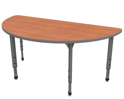 Apex Half Round Adjustable Height Student Table with Light Duty Melamine Top - Marco 38-2278 Apex Half Round Adjustable Height Student Table with Light Duty Melamine Top - Marco 38-2278