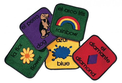 Bilingual Carpet Seating Squares Set of 18 - Carpets for Kids 1618 Bilingual Carpet Seating Squares Set of 18 - Carpets for Kids 1618
