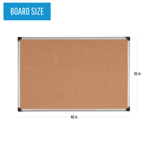Maya Series Aluminum Frame Cork Board - MasterVision CA051170 **Board Size**